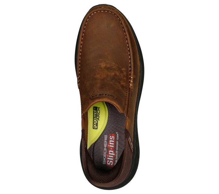 Men's Skechers Slip-ins Relaxed Fit Parson Oswin Color: Brown 