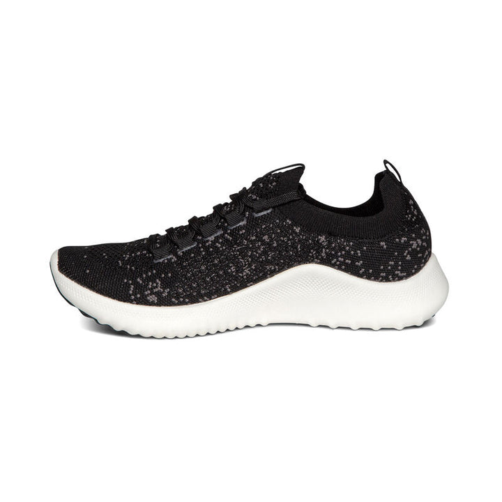 Women's Aetrex Carly Arch Support Sneakers Color: Black (WIDE WIDTH)