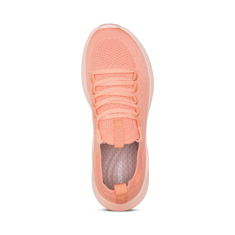 Women's Aetrex Carly Arch Support Sneakers Color: Peach