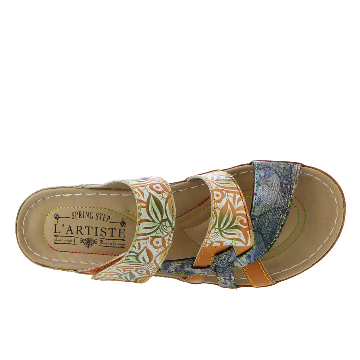 Women's Spring Step L'Artiste Caiman Slide Sandal Color: Camel Multi