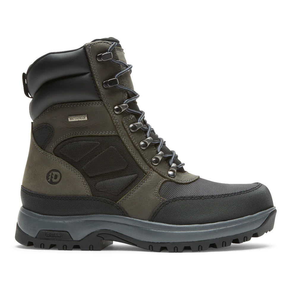 Men's Dunham 8000Works Waterproof 8-Inch Ubal Boot Color: Black/ Castlerock