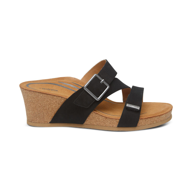 Women's Aetrex Kimmy Arch Support Wedge Color: Black