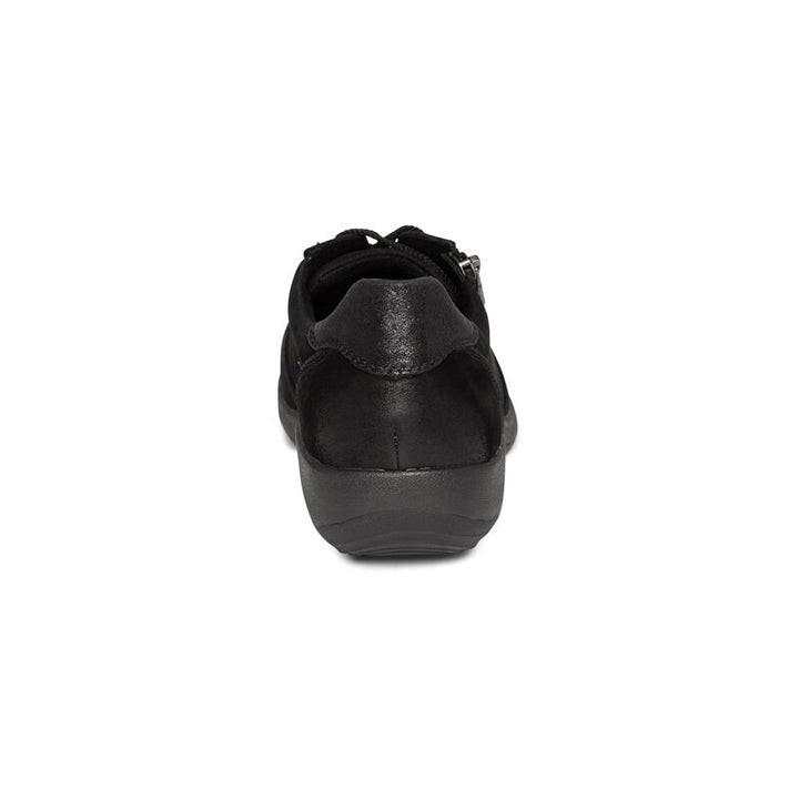 Women's Aetrex Roxy Arch Support Casual Sneaker Color: Black (WIDE WIDTH)