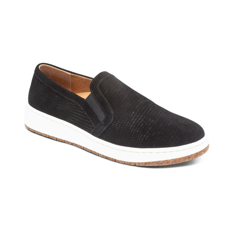 Women's Aetrex Kenzie Slip-On Comfort Sneakers Color: Black Croc