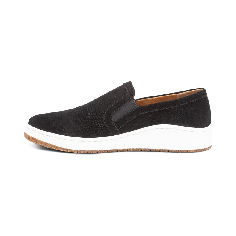 Women's Aetrex Kenzie Slip-On Comfort Sneakers Color: Black Croc