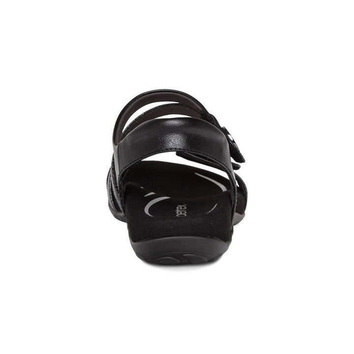 Women's Aetrex Jess Adjustable Quarter Strap Sandal Color: Black 