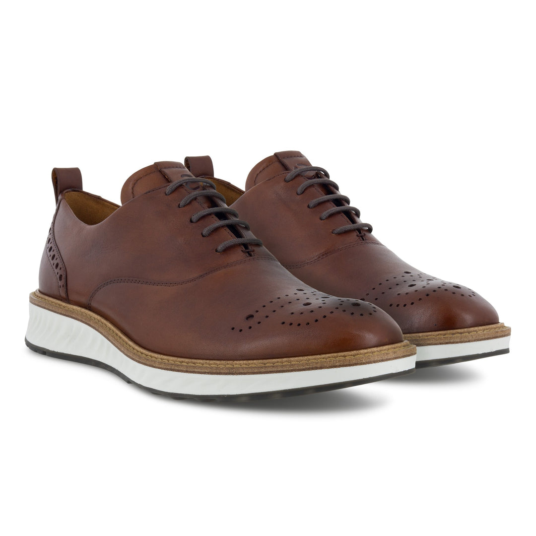 Men's Ecco ST.1 Hybrid Oxford Wing Shoe Color: Cognac