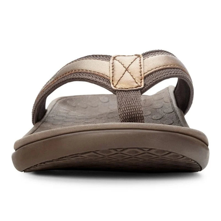 Women's Vionic Tide II Toe Post Sandal Color: Bronze Metallic