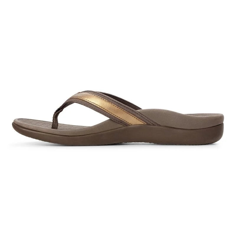 Women's Vionic Tide II Toe Post Sandal Color: Bronze Metallic