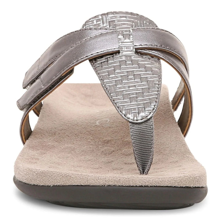 Women's Vionic Karley Toe Post Sandal Color: Silver