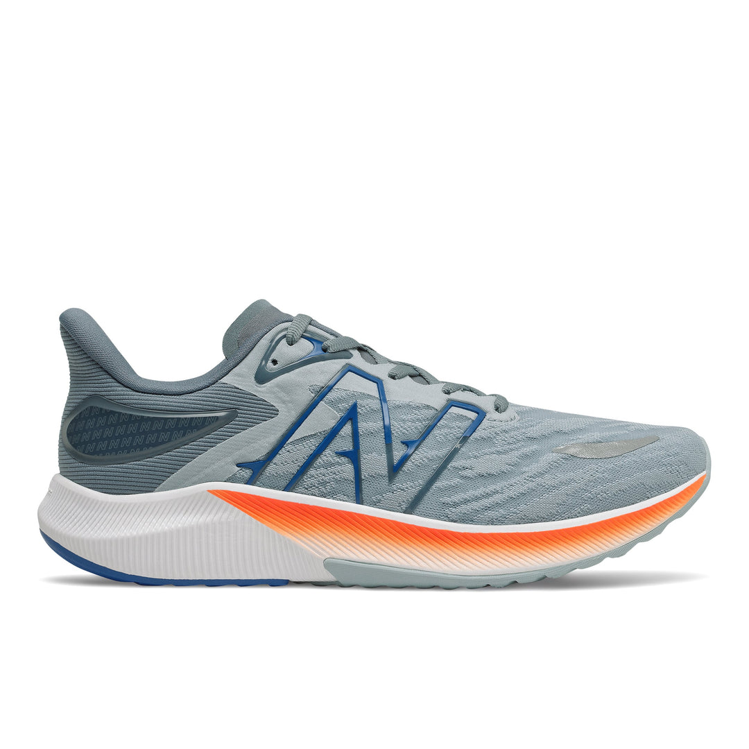 Men's New Balance FuelCell Propel v3 Color: Light Slate with Dynamite