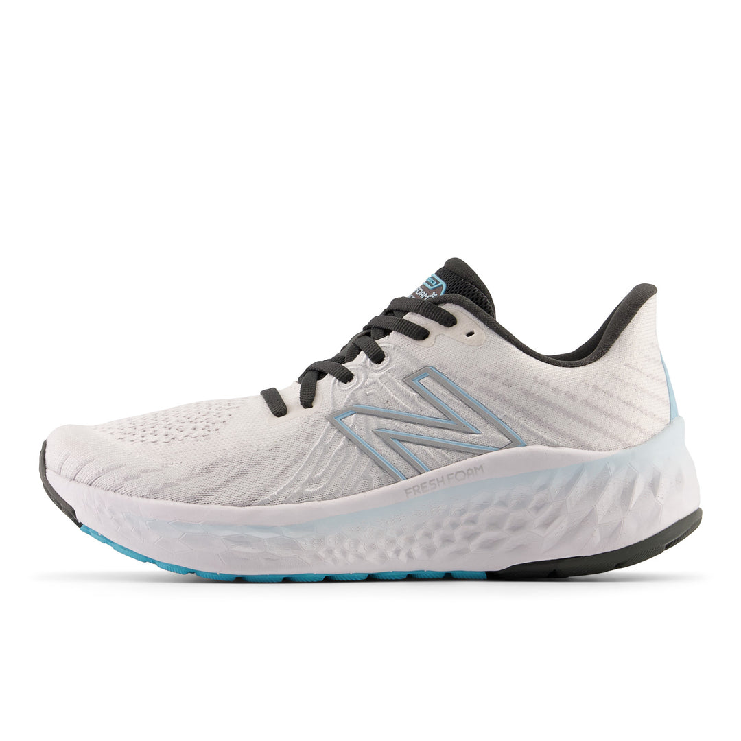 Women's New Balance Fresh Foam X Vongo v5 Color: White with Bleach Blue and Silver Metalic