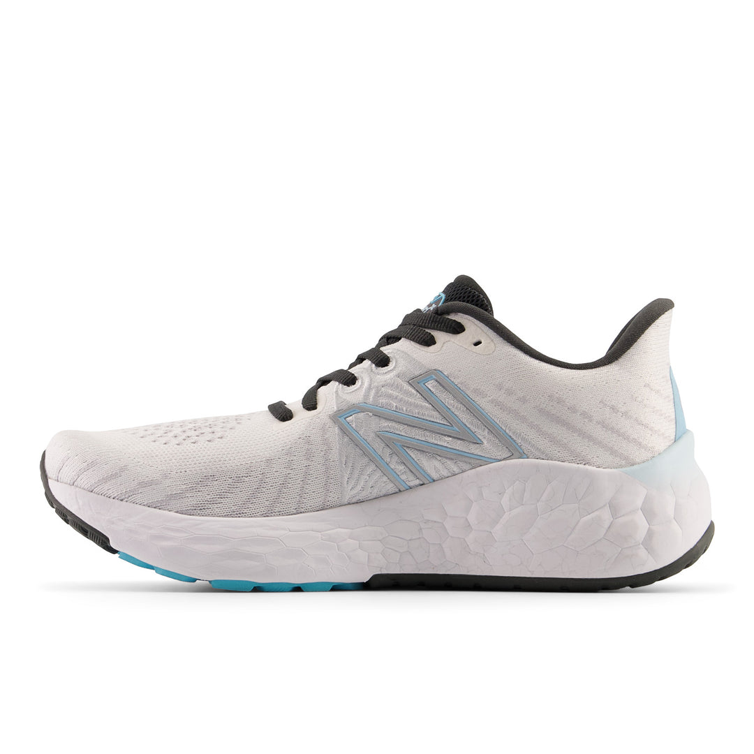 Women's New Balance Fresh Foam X Vongo v5 Color: White with Bleach Blue and Silver Metalic